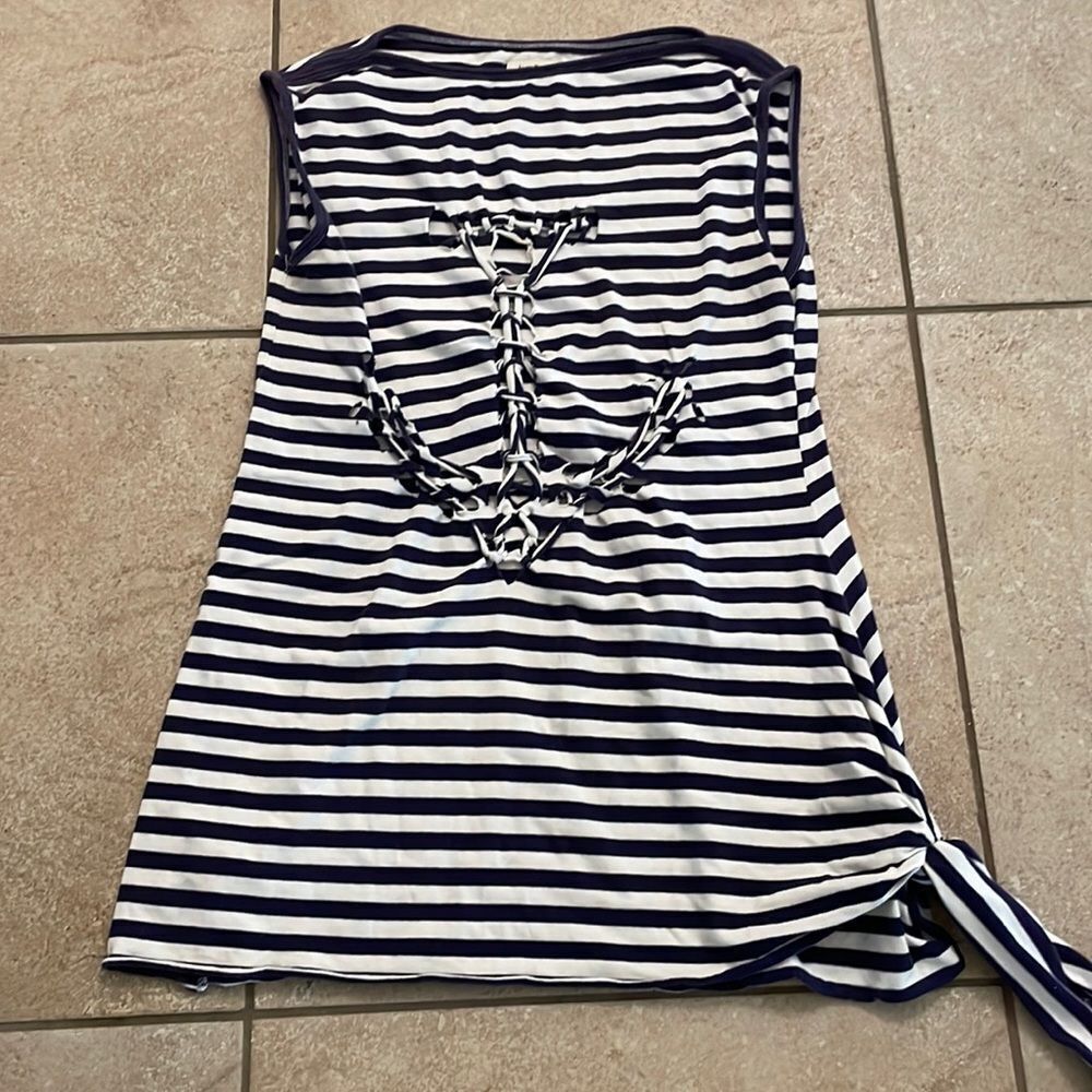 Jean Paul Gaultier Blue & White Striped Top
